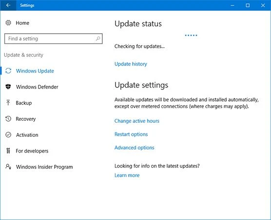 Install the Updates on Windows 10
