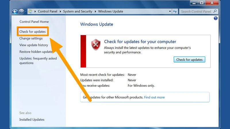 Install the Updates on Windows 7